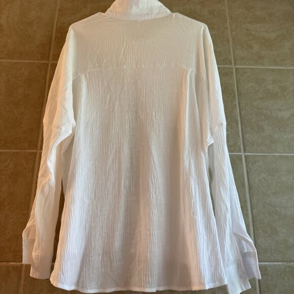 Diosun Women’s White Ivory Long Sleeve Button-Down Shirt Casual 2X - Picture 8 of 9